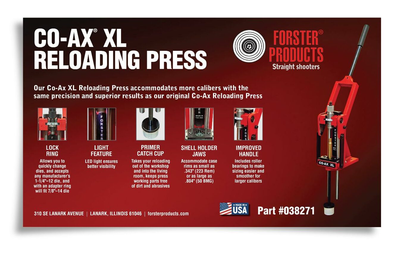 Industrial manufacturing retail product box label for Forster Products, Lanark, Illinois